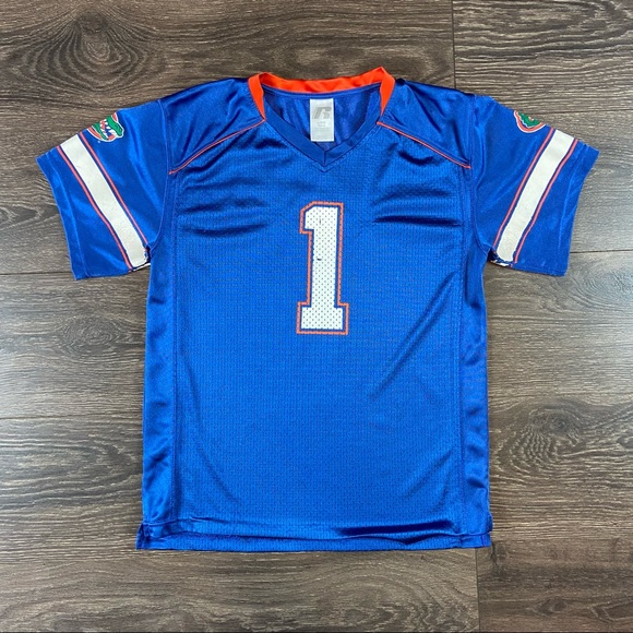 Russell Athletic Florida Gator Boys College Sports Football Team Blue Jersey L - Picture 1 of 8